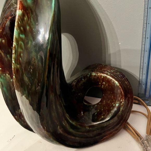 vintage mid century modern Drip Glaze Lamp Funky Abstract - Picture 6 of 11